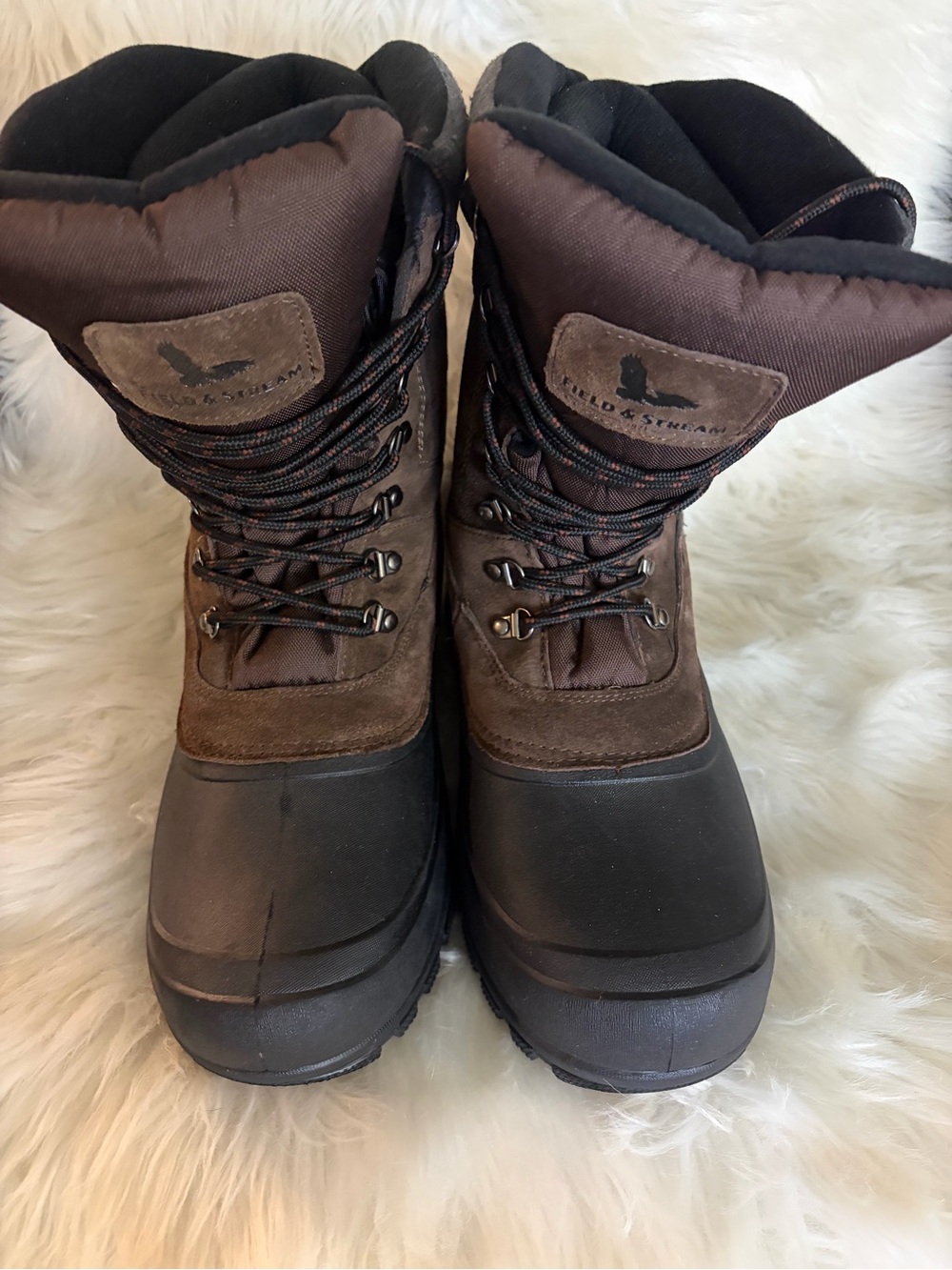 Field & Stream Men's Brown Waterproof Winter Boots Leather like new size 11
